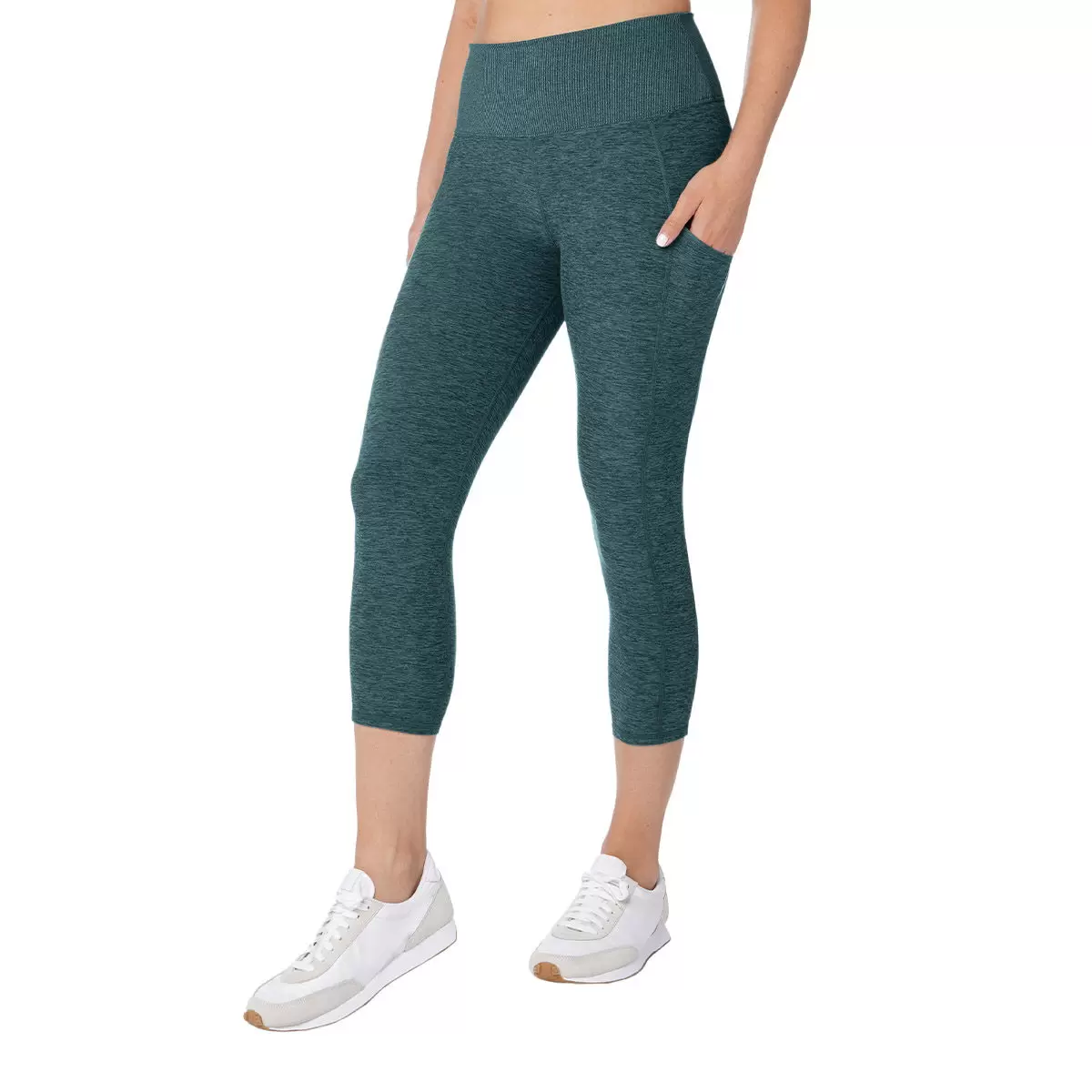 Kirkland Signature 科克蘭 女緊身七分褲 綠 M