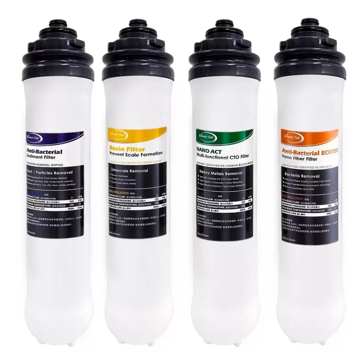 Blupura 義大利氣泡水機專用淨水器NANO-4XT替換濾心組 (含4支濾心)