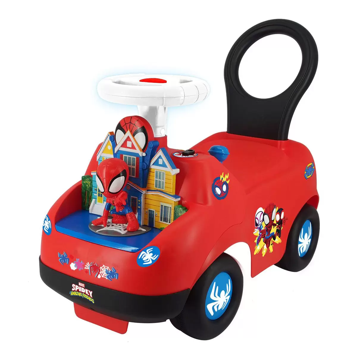 Marvel 卡通造型聲光嚕嚕車 蜘蛛人