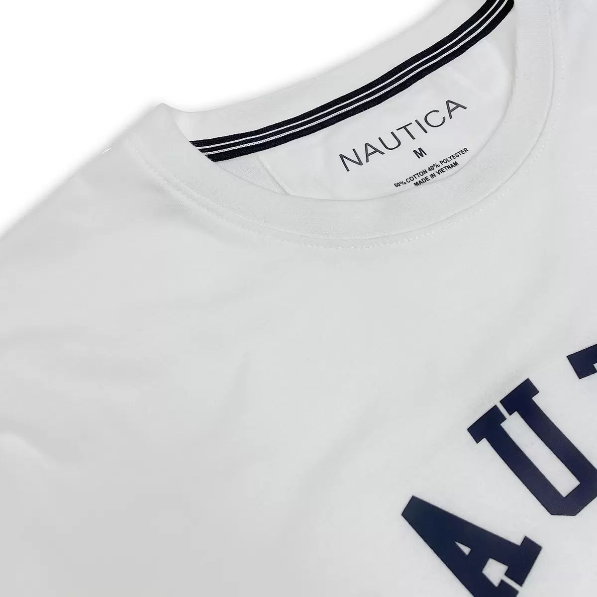Nautica 男短袖印花上衣 白 L
