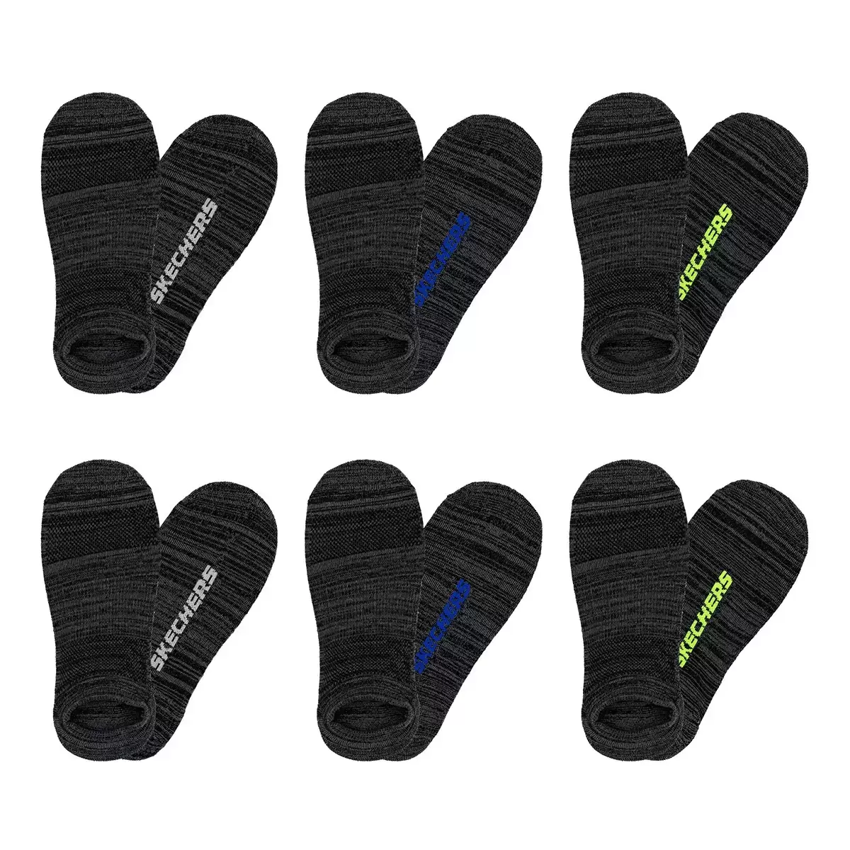 Skechers 男短襪 6雙入 黑