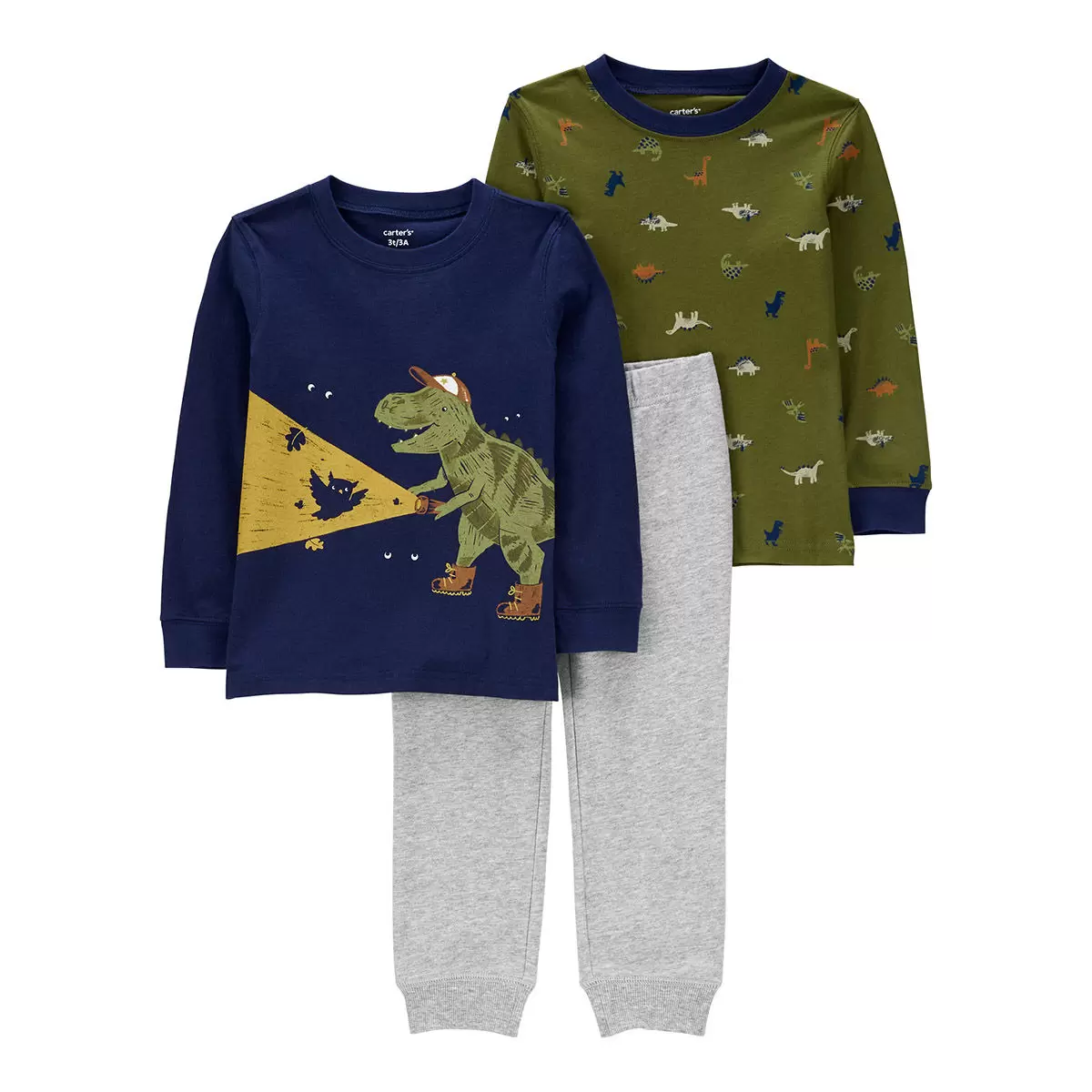 Carter's 兒童長袖服飾三件組 恐龍 4T