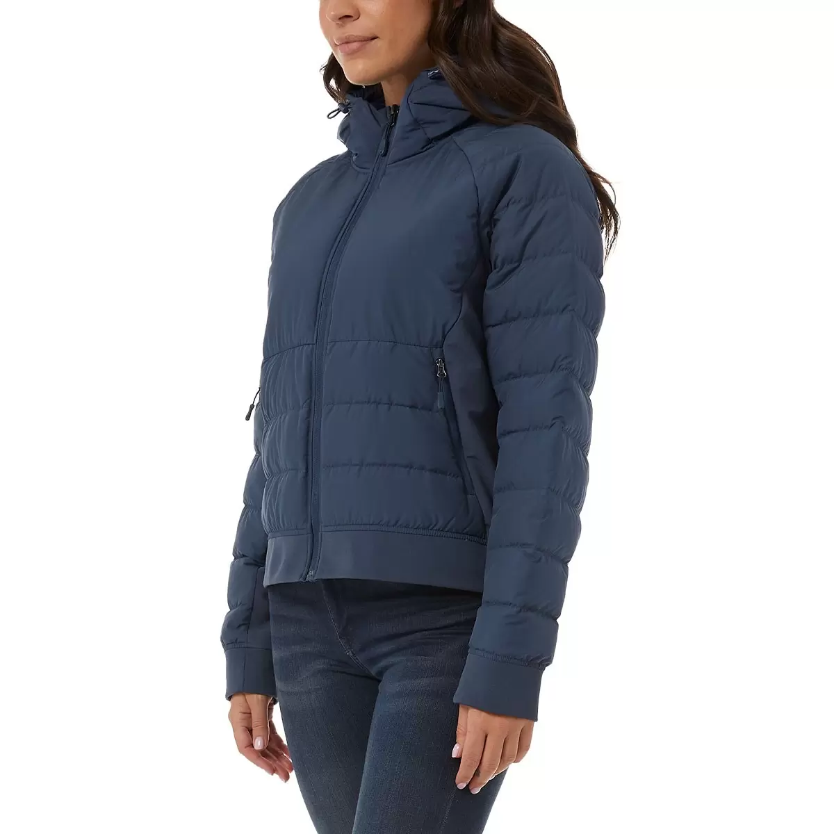 32 Degrees 女輕量連帽羽絨外套 深藍 S