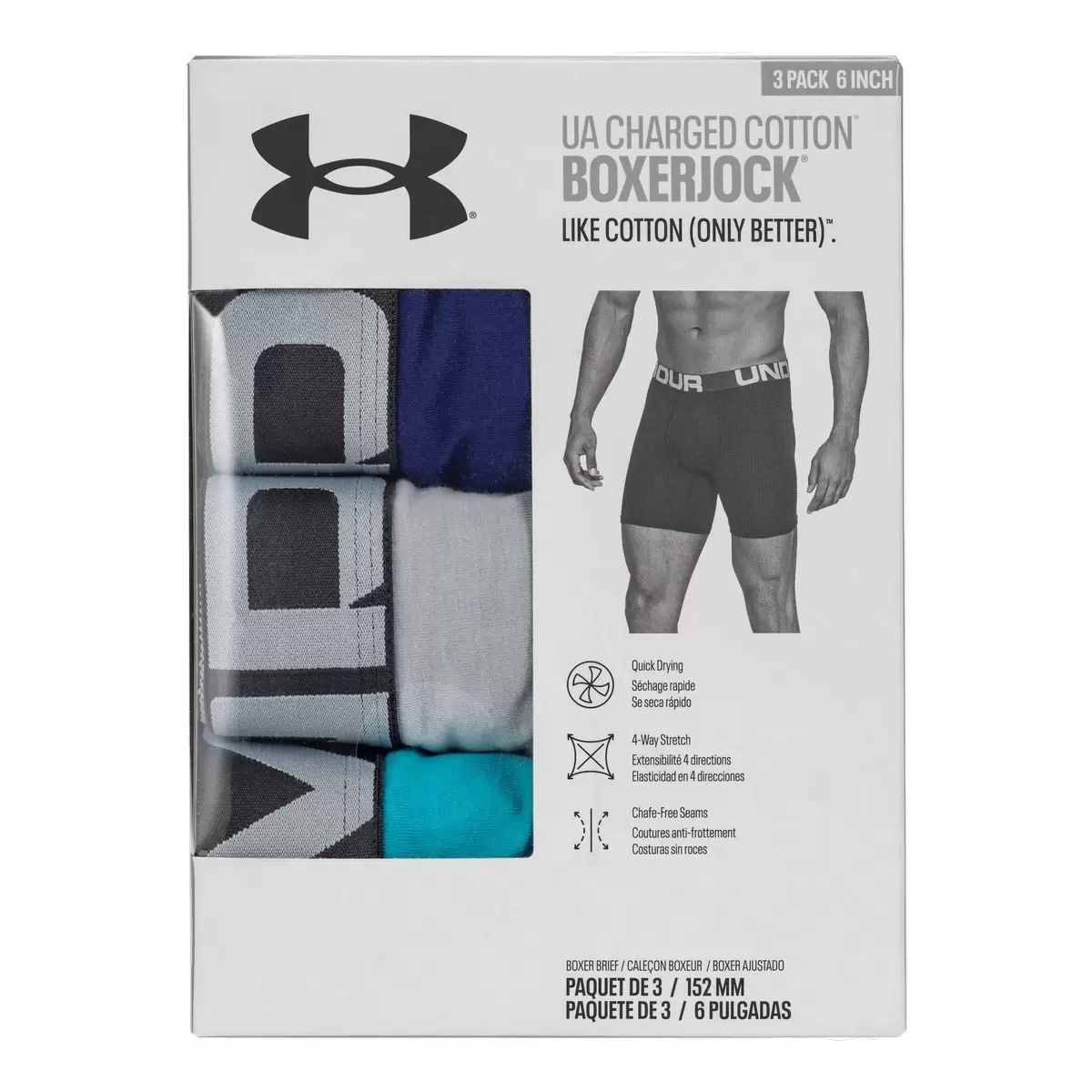 Under Armour 男內褲三入組 淺藍 XL