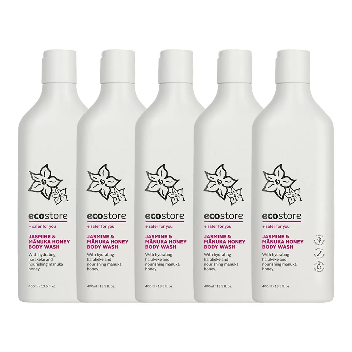 ecostore 純淨沐浴露 麥盧卡蜂蜜茉莉 400毫升 X 5入