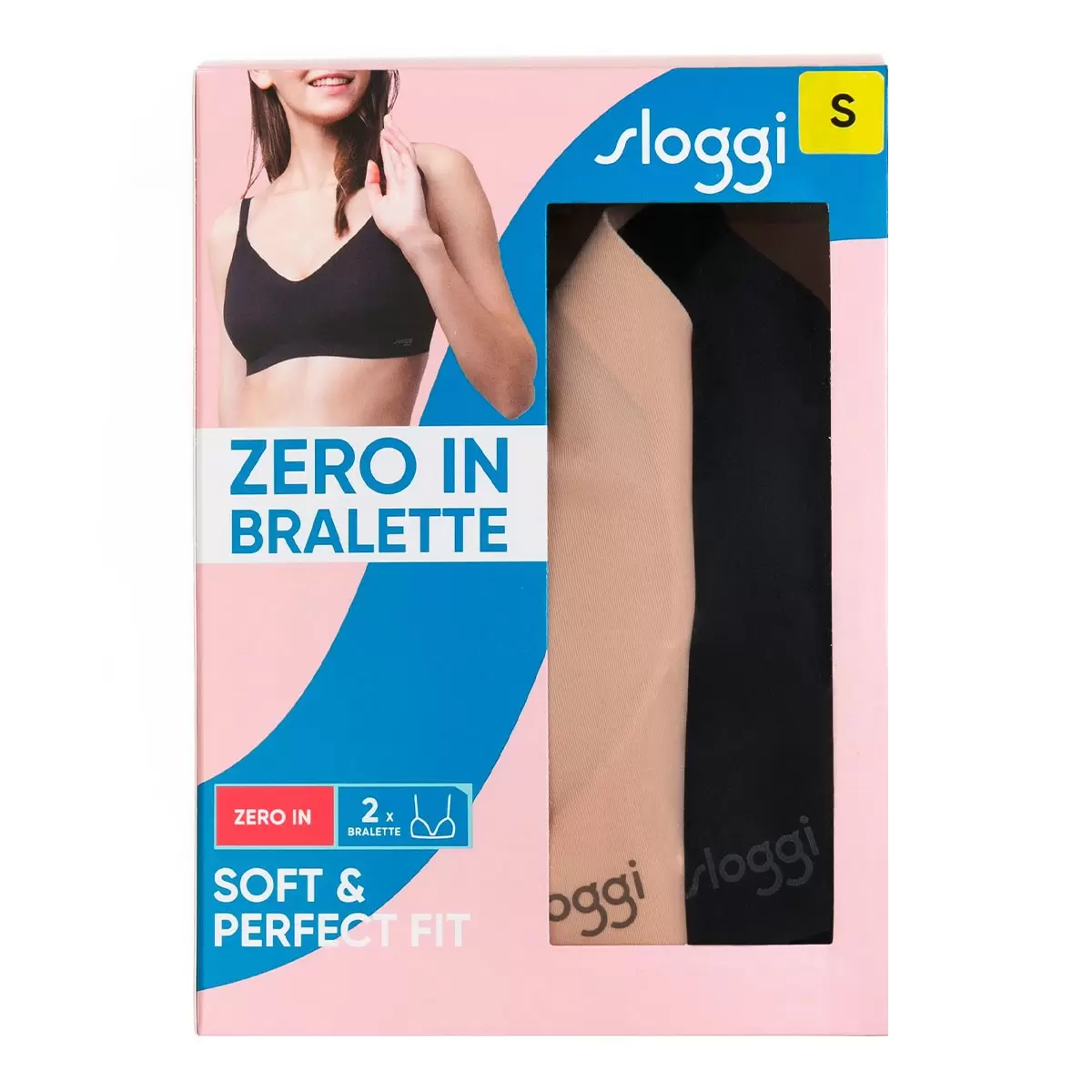 sloggi 女無鋼圈內衣兩入組 黑+膚 XL