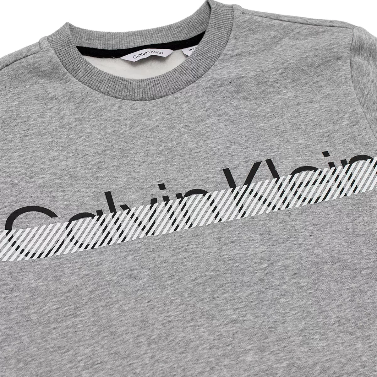 Calvin Klein 男長袖刷毛上衣 灰文字Logo M