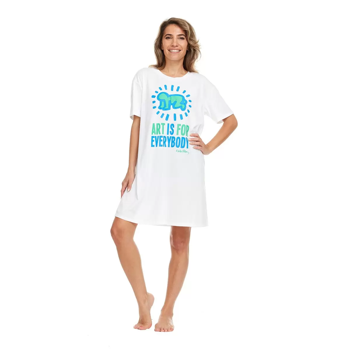 Keith Haring 女短袖Logo上衣 白 L