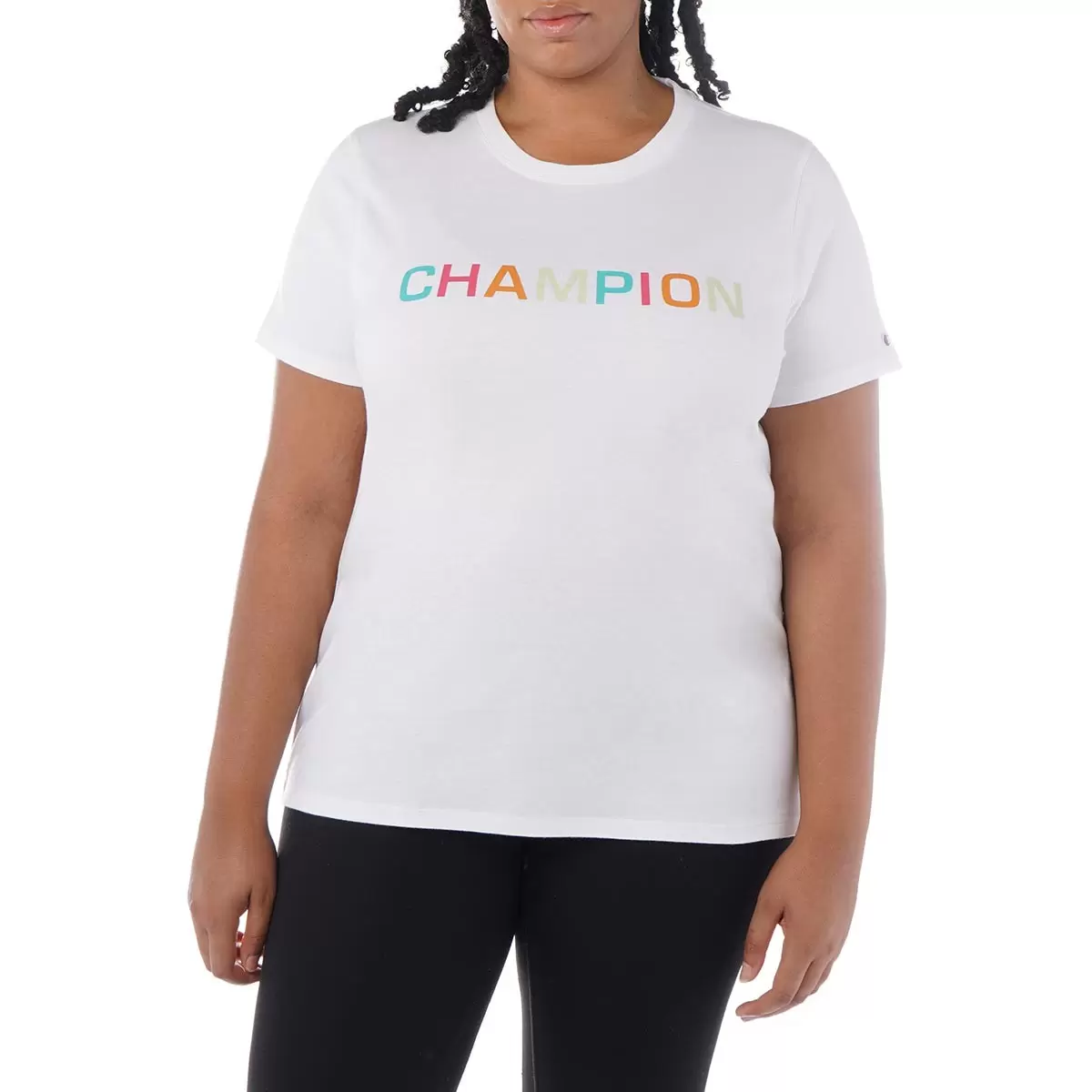 Champion 女圓領短袖上衣 白 M