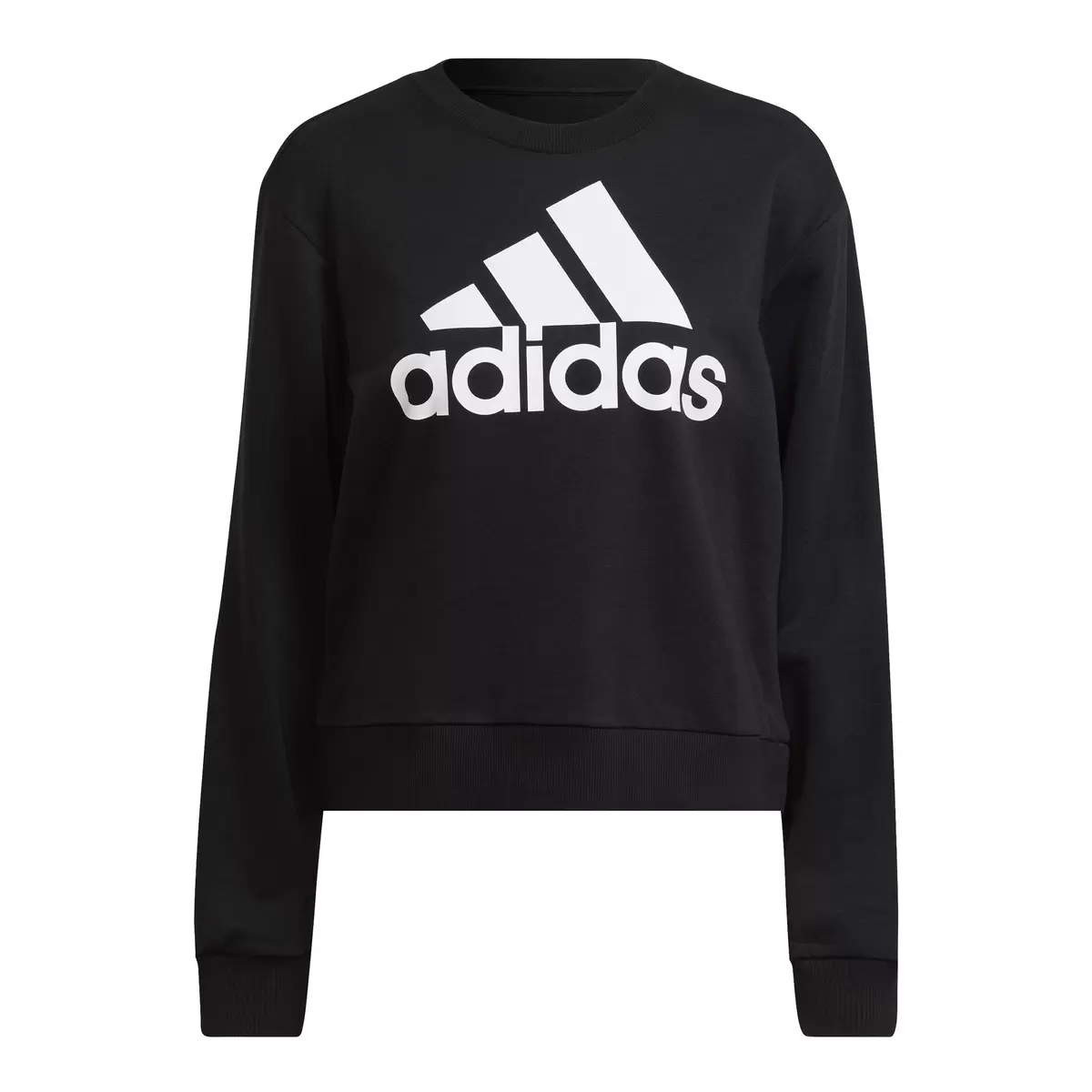 Adidas 女圓領長袖上衣 黑白 XL