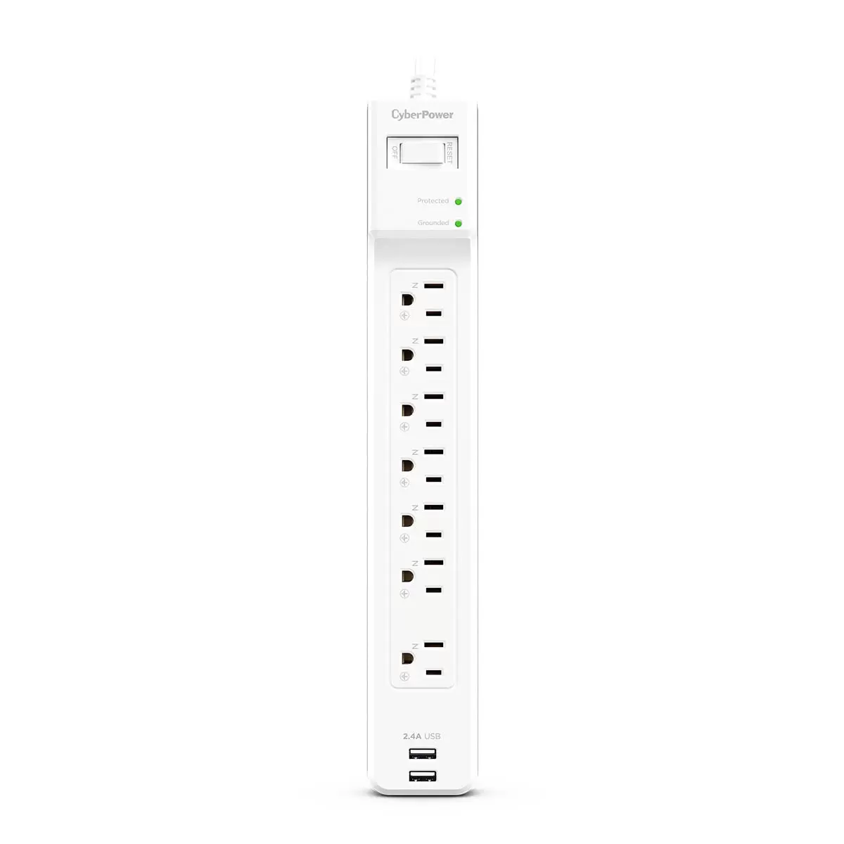 CyberPower 防突波延長線 附 USB 充電座 2入組
