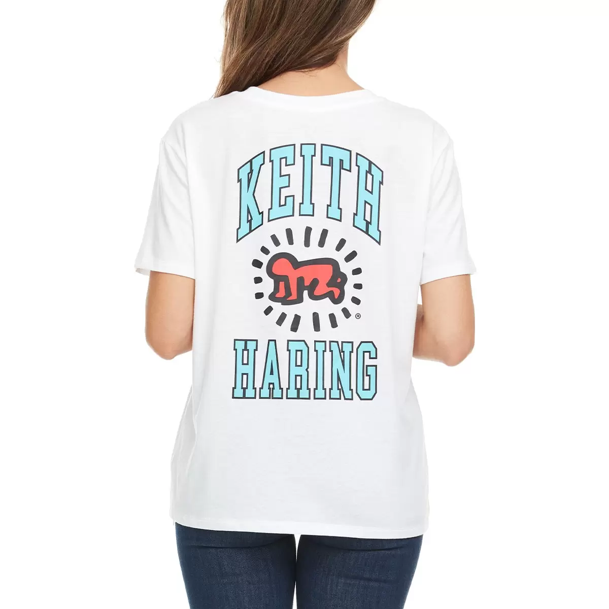 Keith Haring 女塗鴉短袖上衣 白 S