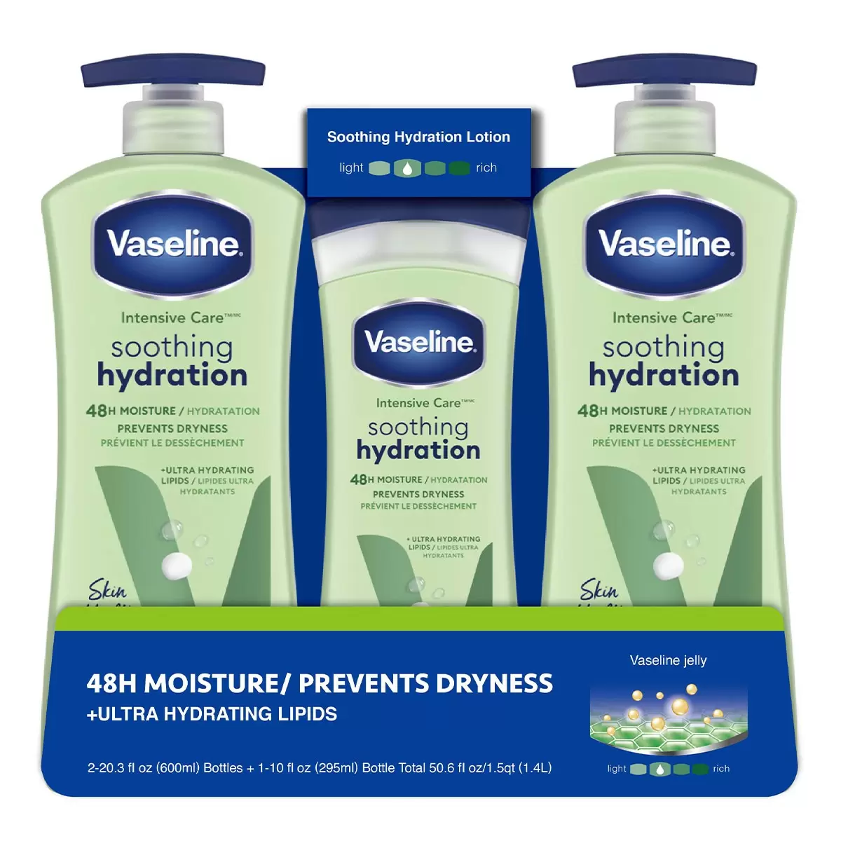 Vaseline 進口凡士林潤膚乳液 蘆薈舒緩 綠