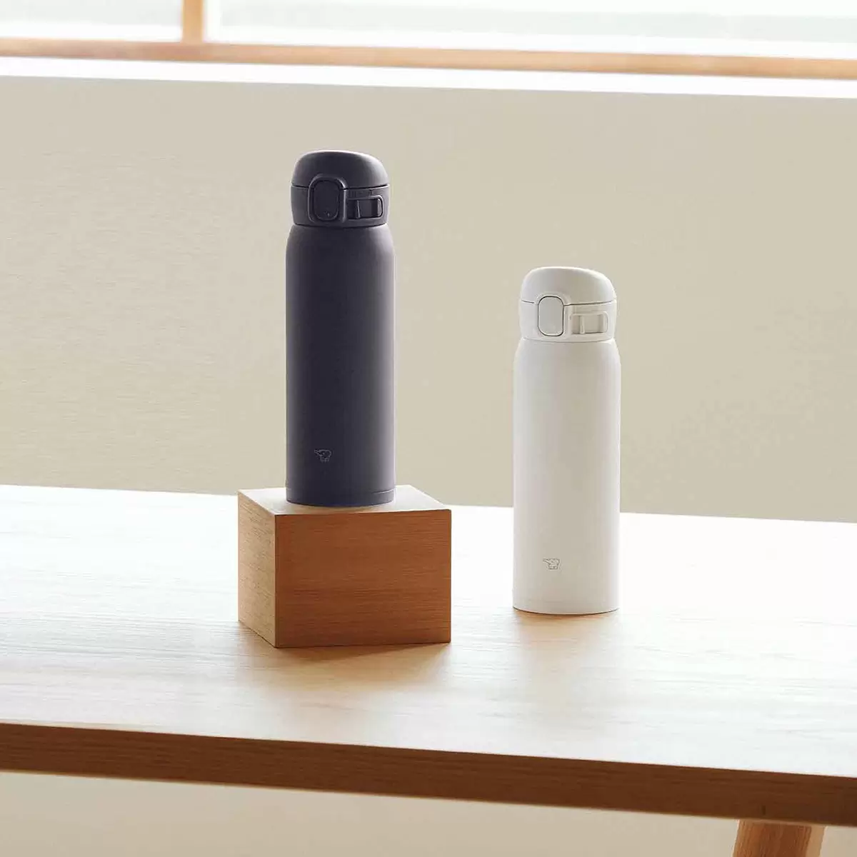 象印 不鏽鋼保冷保溫杯 480毫升 X 2件組 SM-WS48 消光黑+霧光白 - 2
