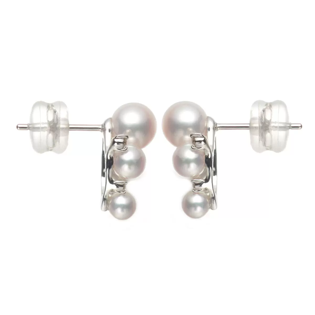 Tokyo Pearl 0.1克拉 18K白K金 3.5公釐 - 6.0公釐 Akoya珍珠鑽石耳環 - 139123 - 2