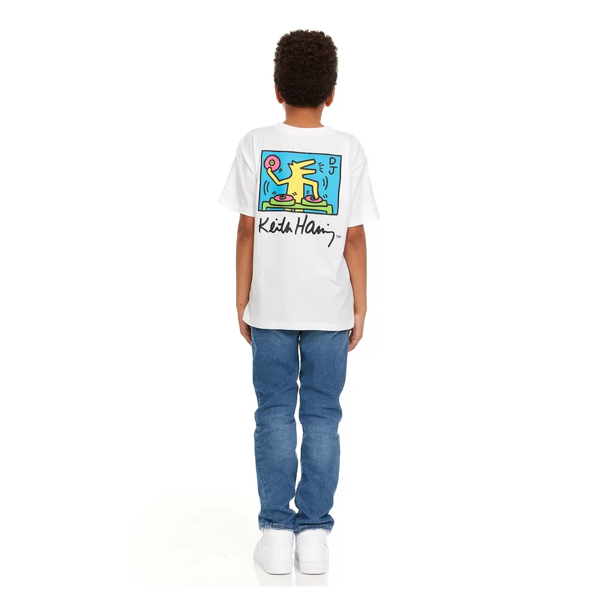 Keith Haring 兒童短袖上衣三件組 藍 M