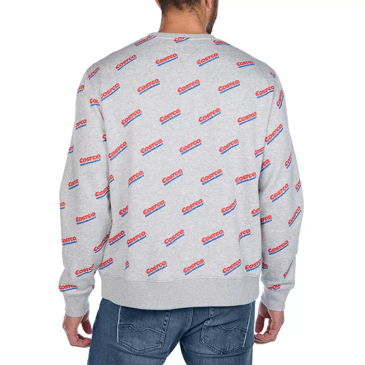 Kirkland Signature 科克蘭 Logo 棉質圓領長袖上衣 灰 Men's XS = Ladies' S