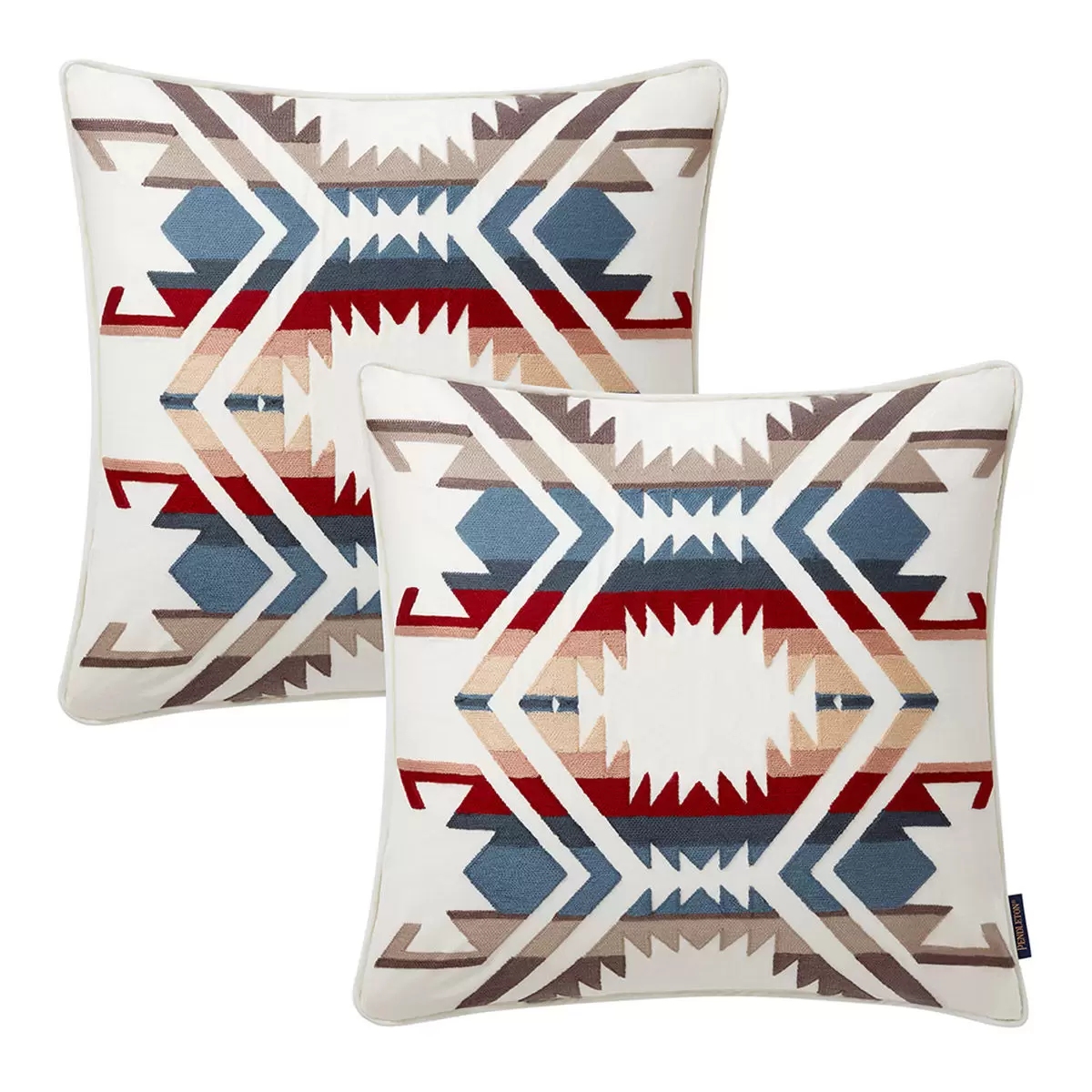 Pendleton 刺繡抱枕二入組 45公分 X 45公分 白沙