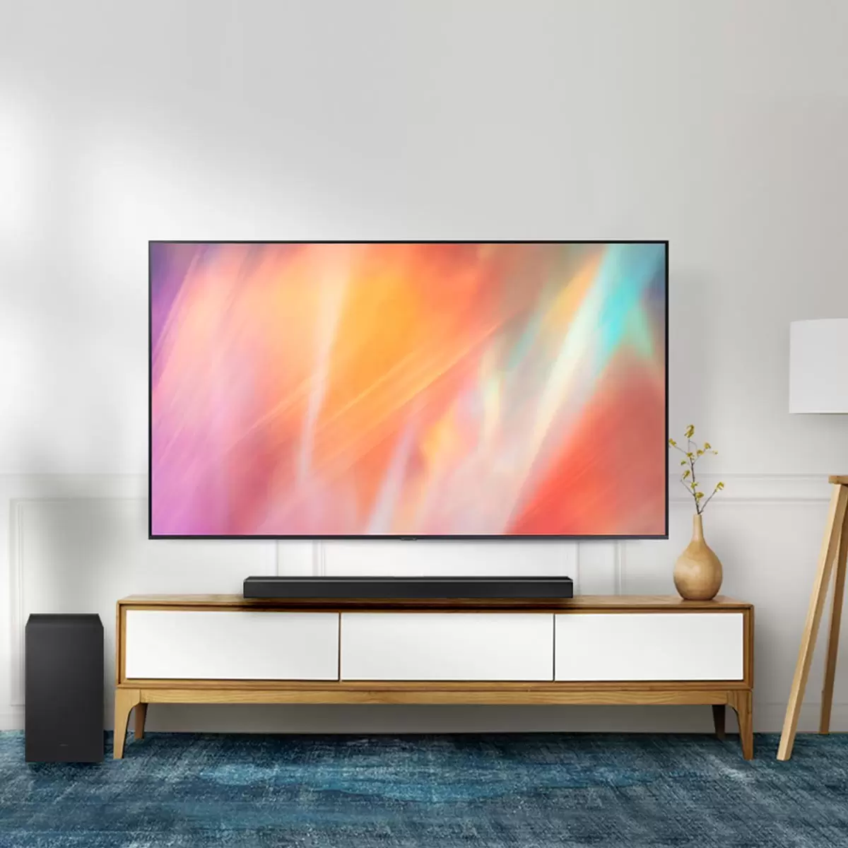 Samsung 55吋 4K UHD 電視 UA55AU7700WXZW + 2.1聲道含重低音 HW-A550