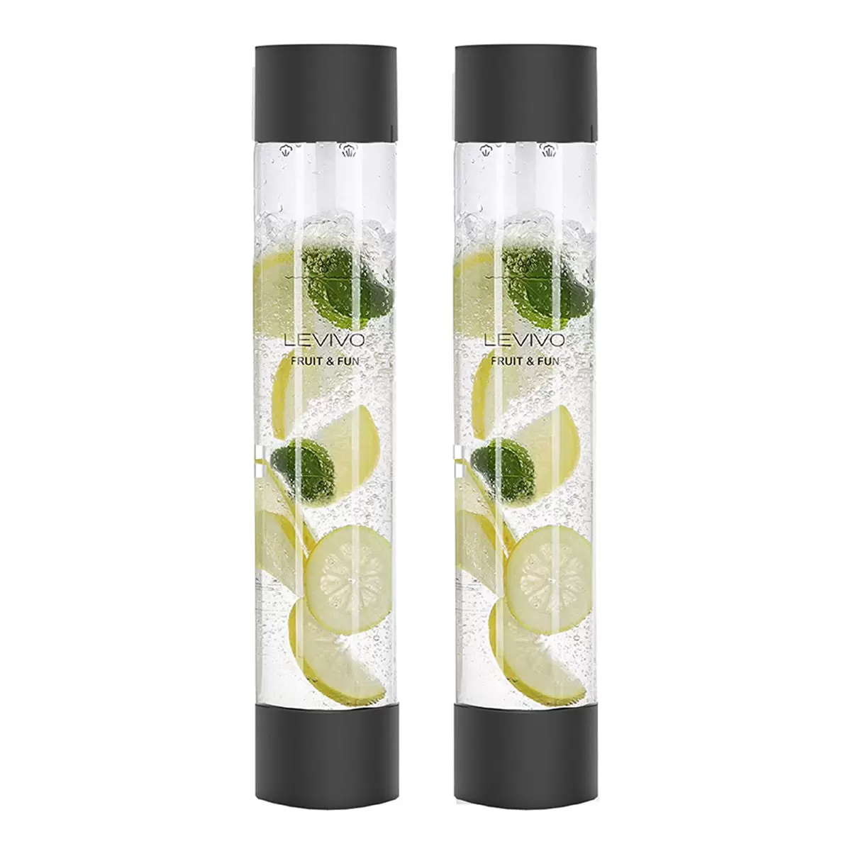 Levivo 氣泡水機專用水瓶 1公升 X 2入 黑