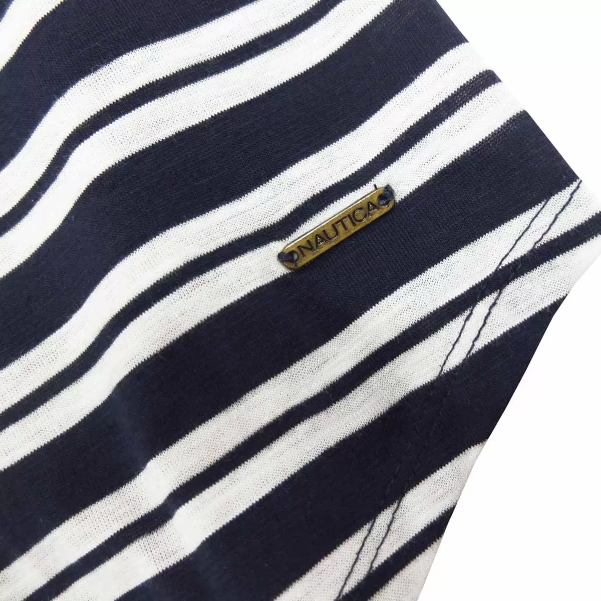 Nautica 女圓領短袖上衣 藍條紋 XS
