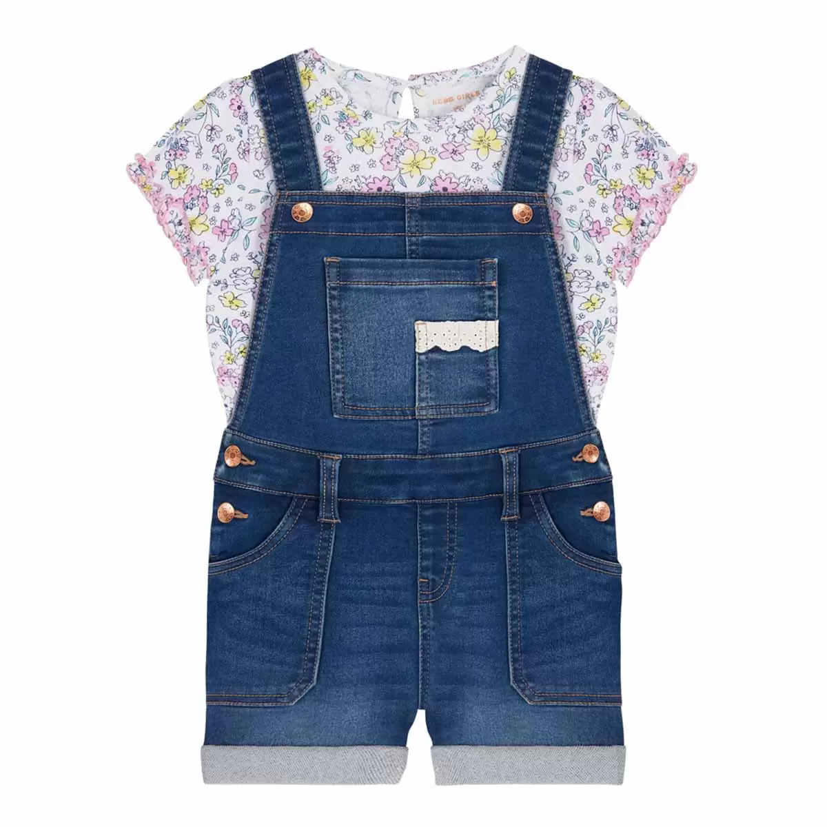 BCBG 女童吊帶短褲組 深藍 6T