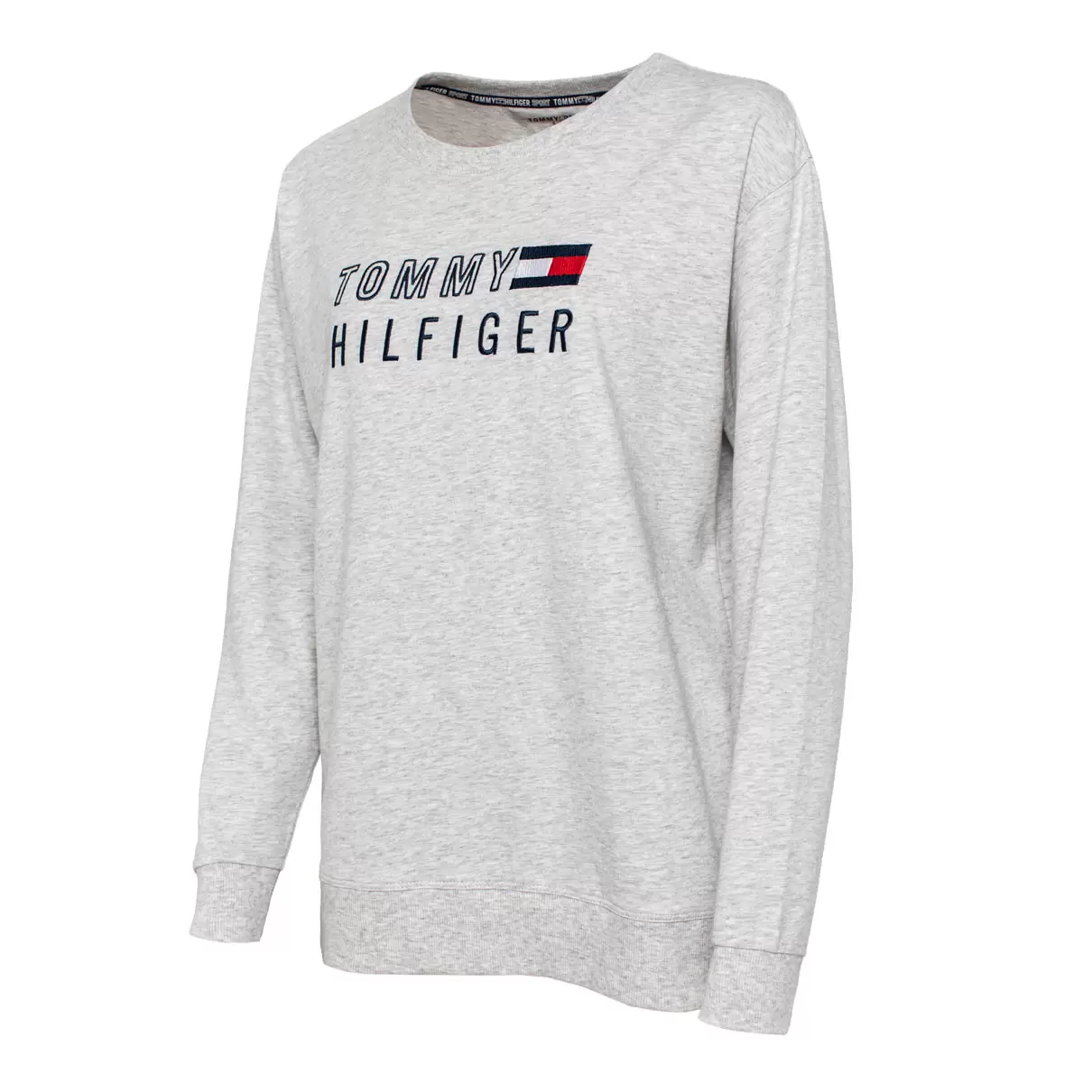 Tommy Hilfiger 女長袖圓領上衣 灰白 M