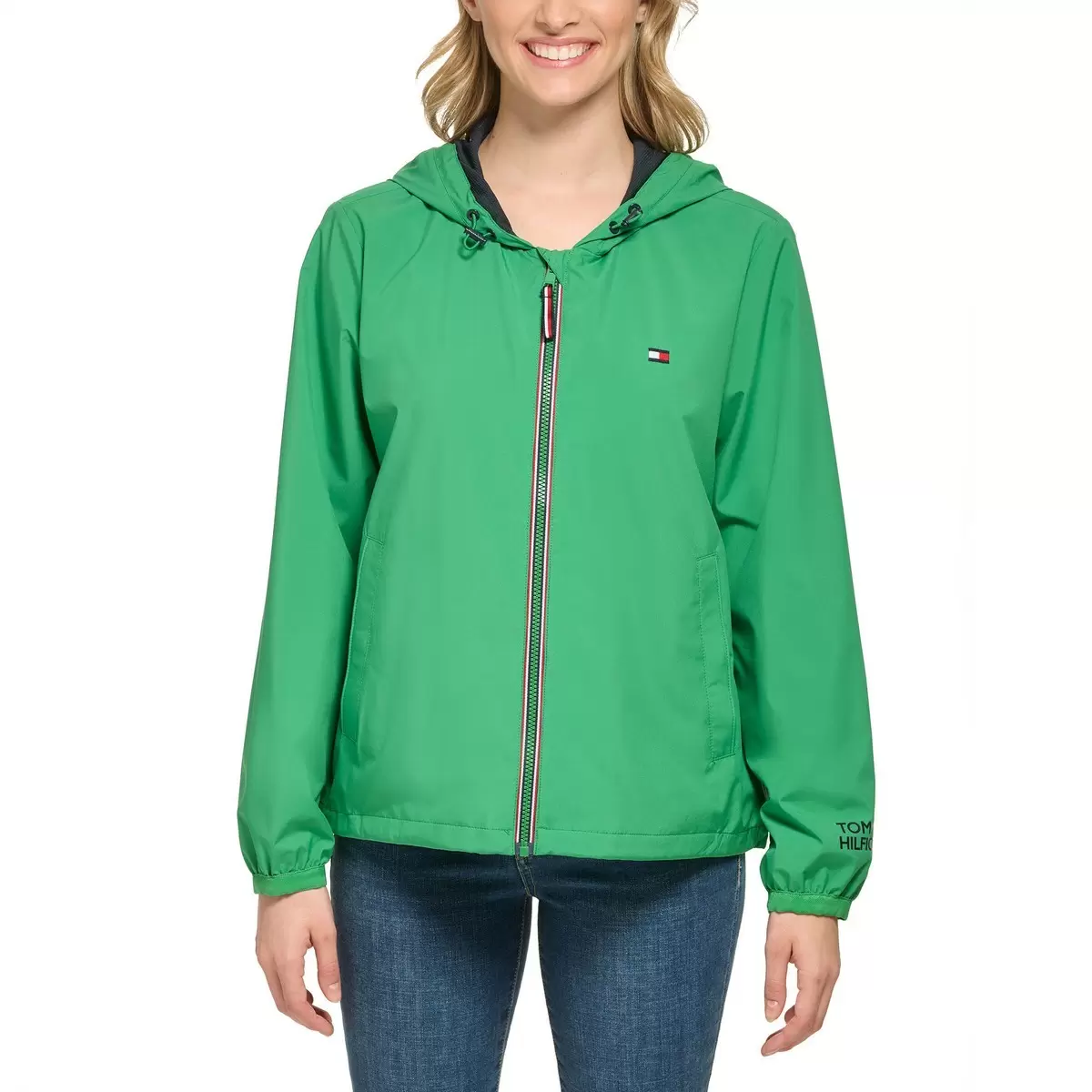 Tommy Hilfiger 女防風連帽外套 綠 S