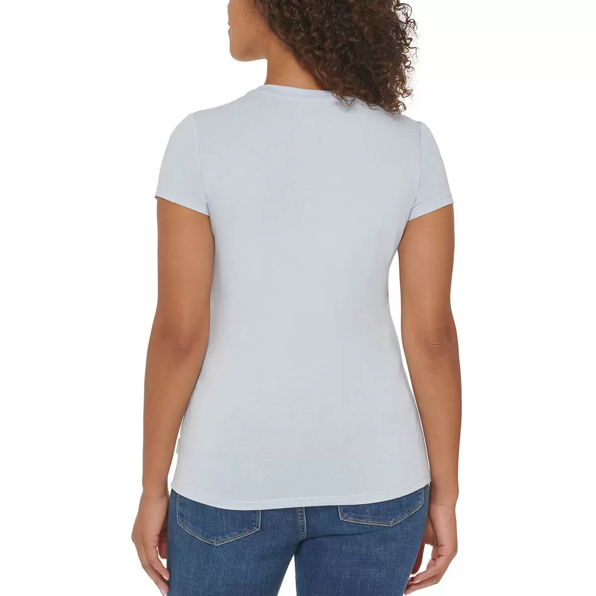 Calvin Klein Jeans 女Logo短袖上衣 淺藍 M