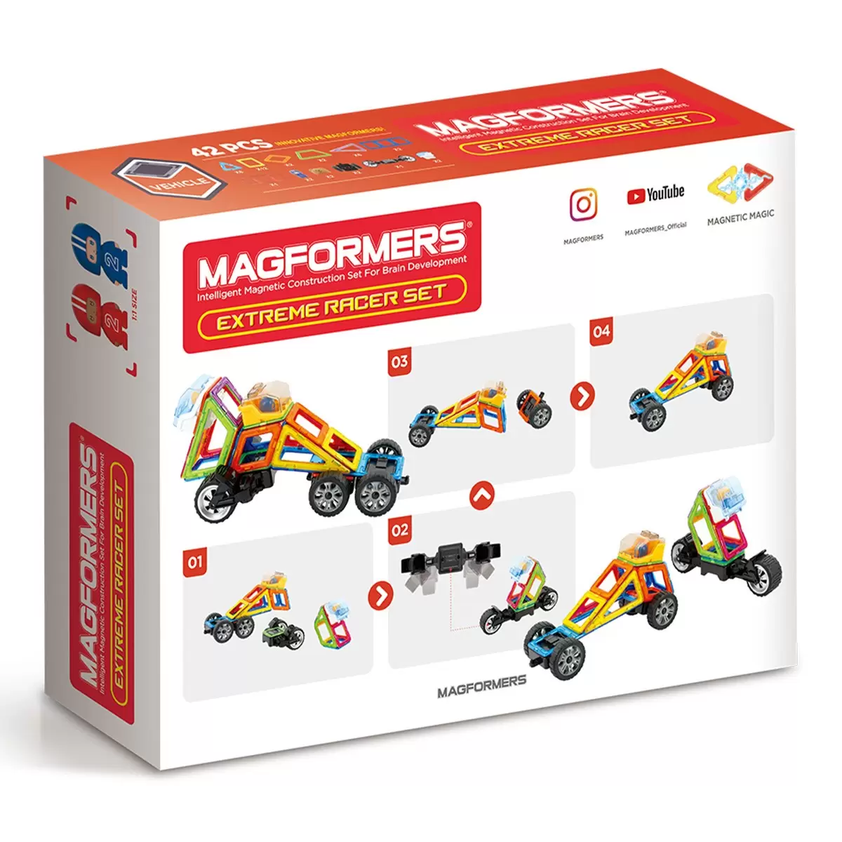 Magformers 磁性建構片 極限賽車 42片裝