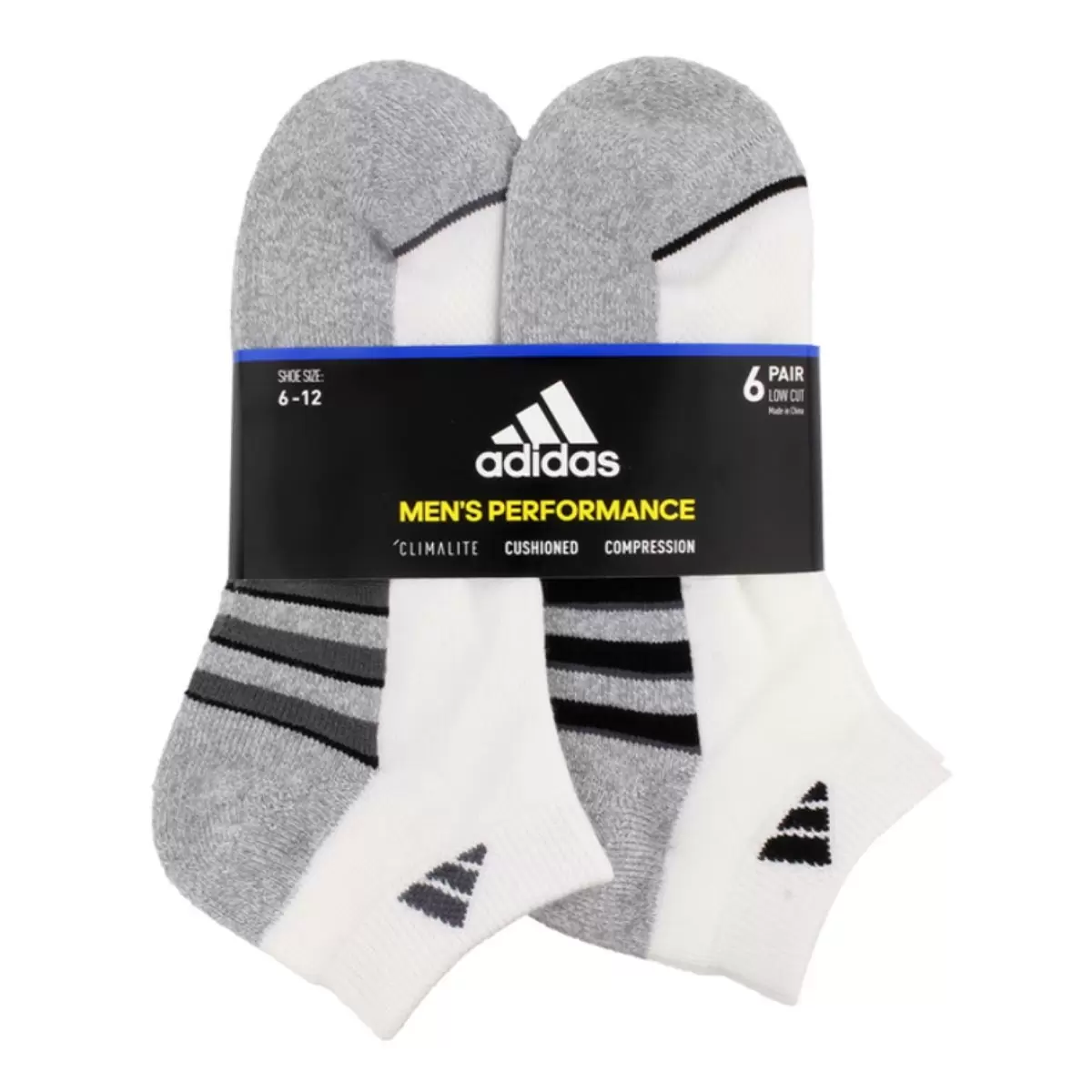 Adidas 男運動短襪 6入組 白