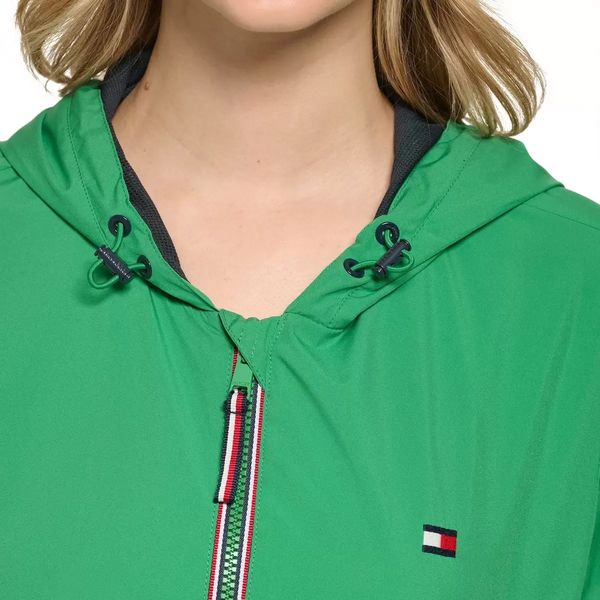 Tommy Hilfiger 女防風連帽外套 綠 S