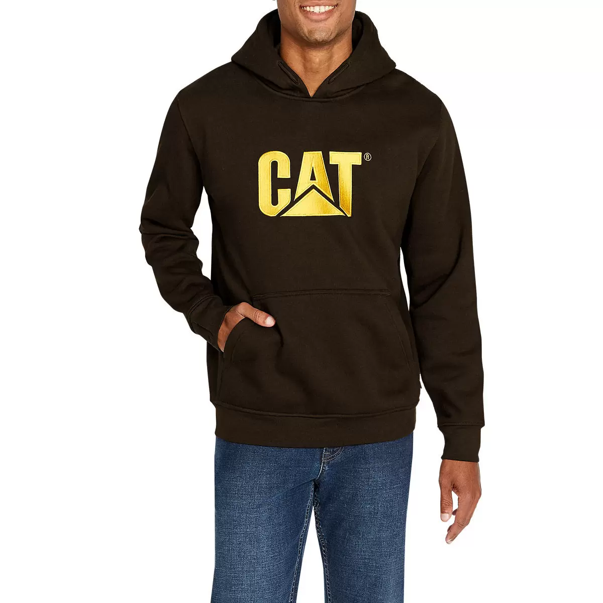 Caterpillar 男連帽上衣 深棕 S