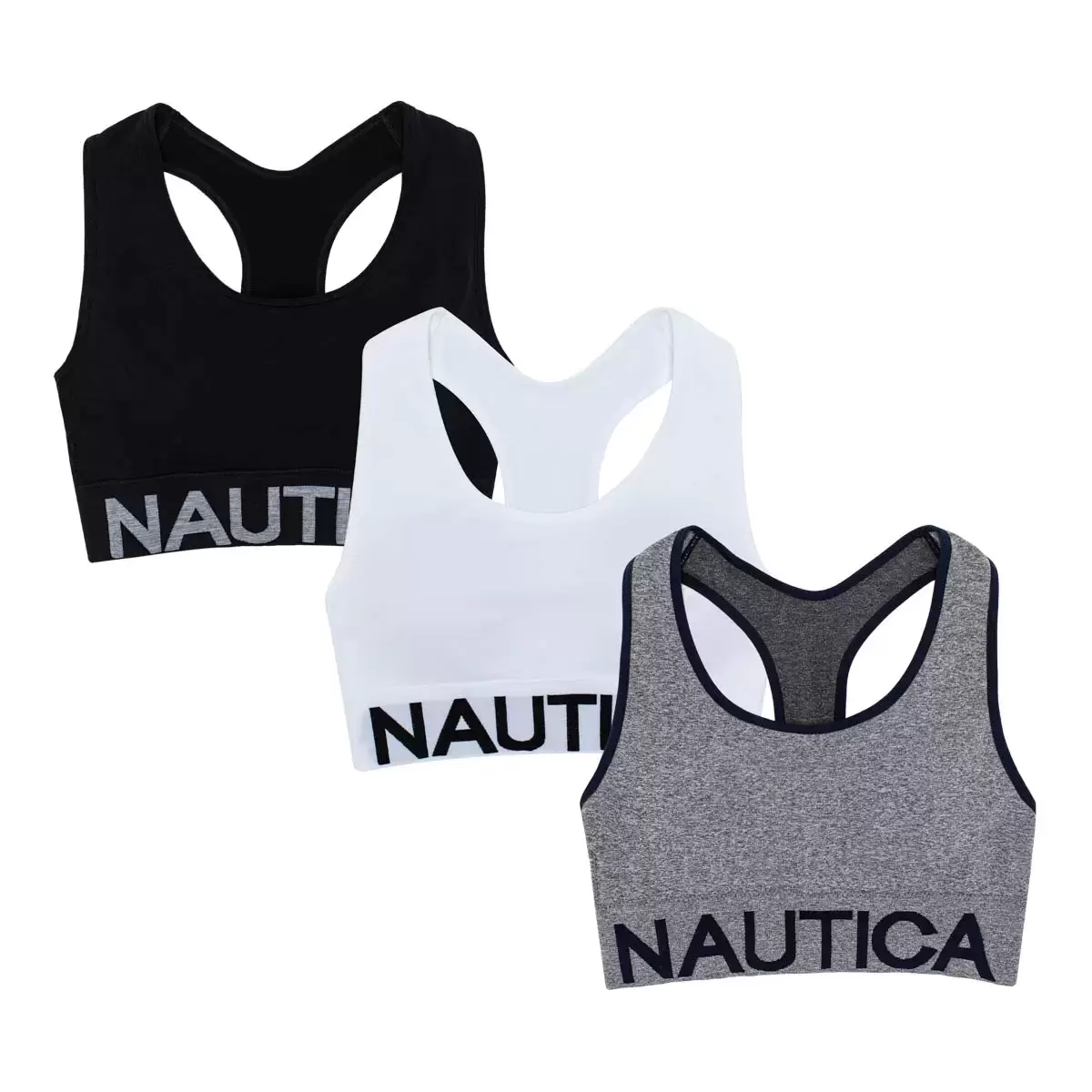 Nautica 女舒適無鋼圈內衣3入組 黑 S