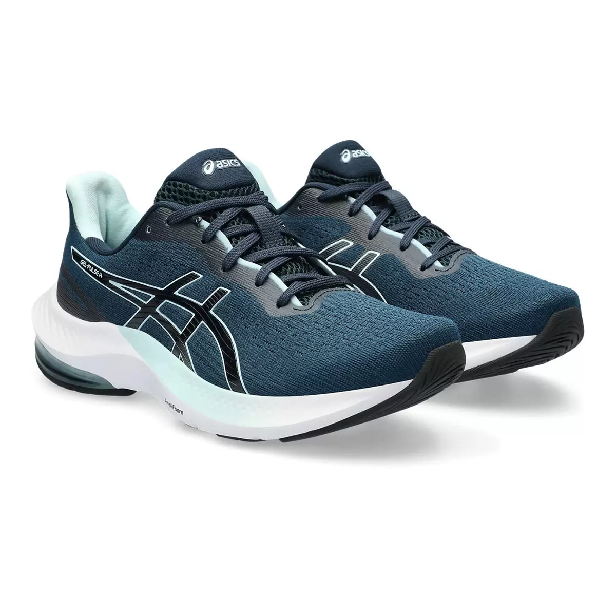 Asics 女慢跑鞋 藍白 25.5公分