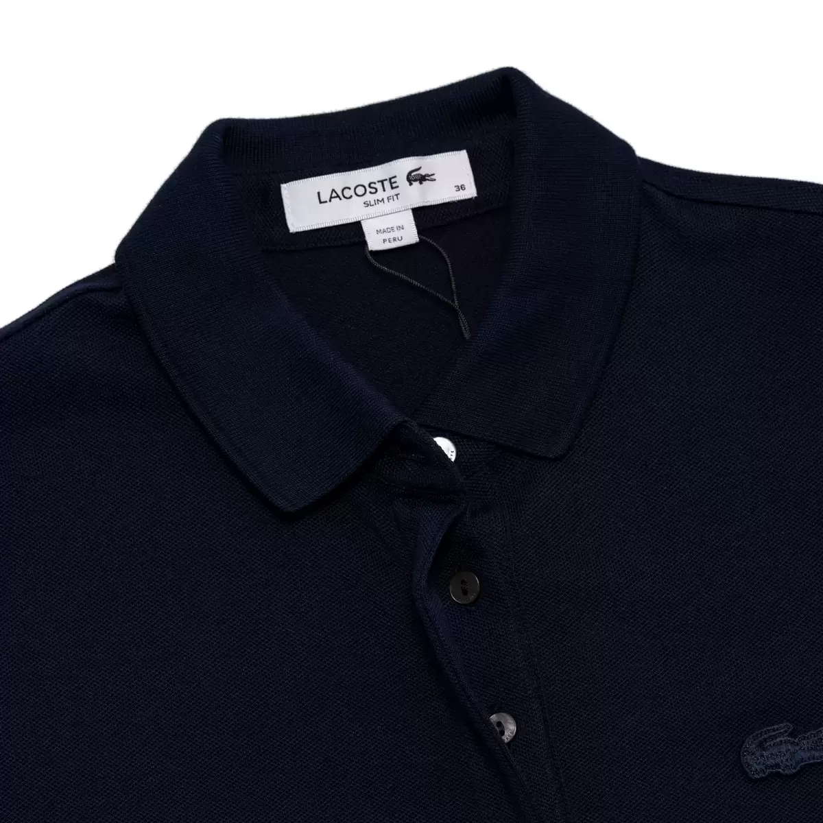 Lacoste 女棉質彈性短袖Polo衫 深藍 36