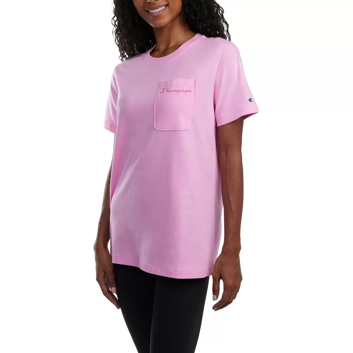 Champion 女短袖上衣 粉紫 XL