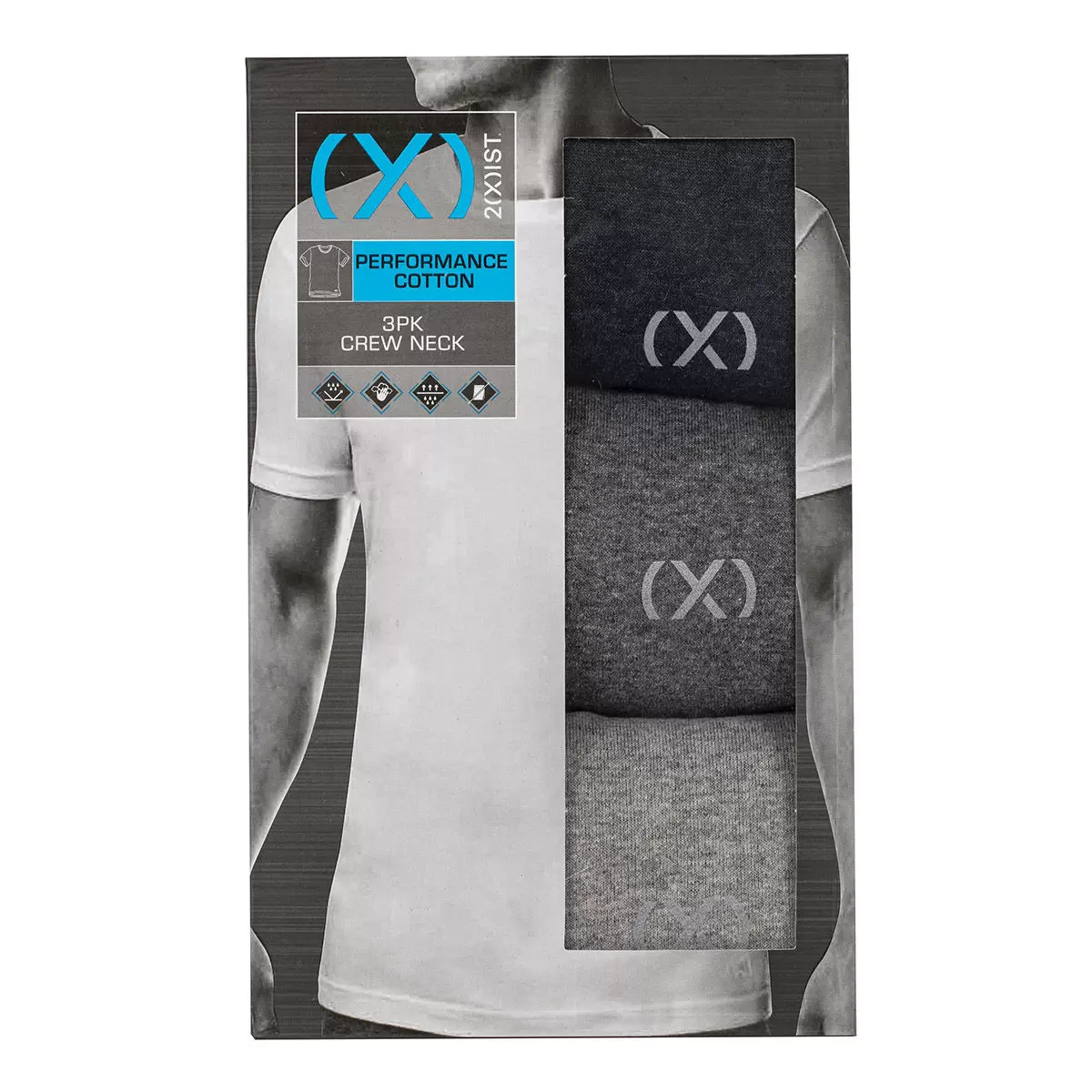 2(X)IST 男圓領短袖上衣三件組 灰 M