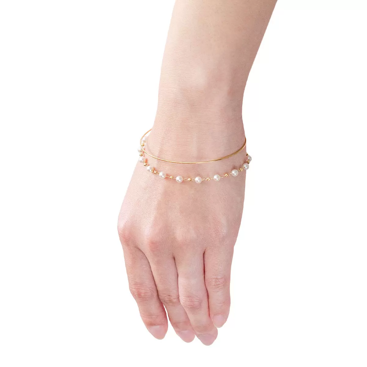 Tokyo Pearl 18K黃K金 3.5公釐 - 4.0公釐 Akoya珍珠手鍊