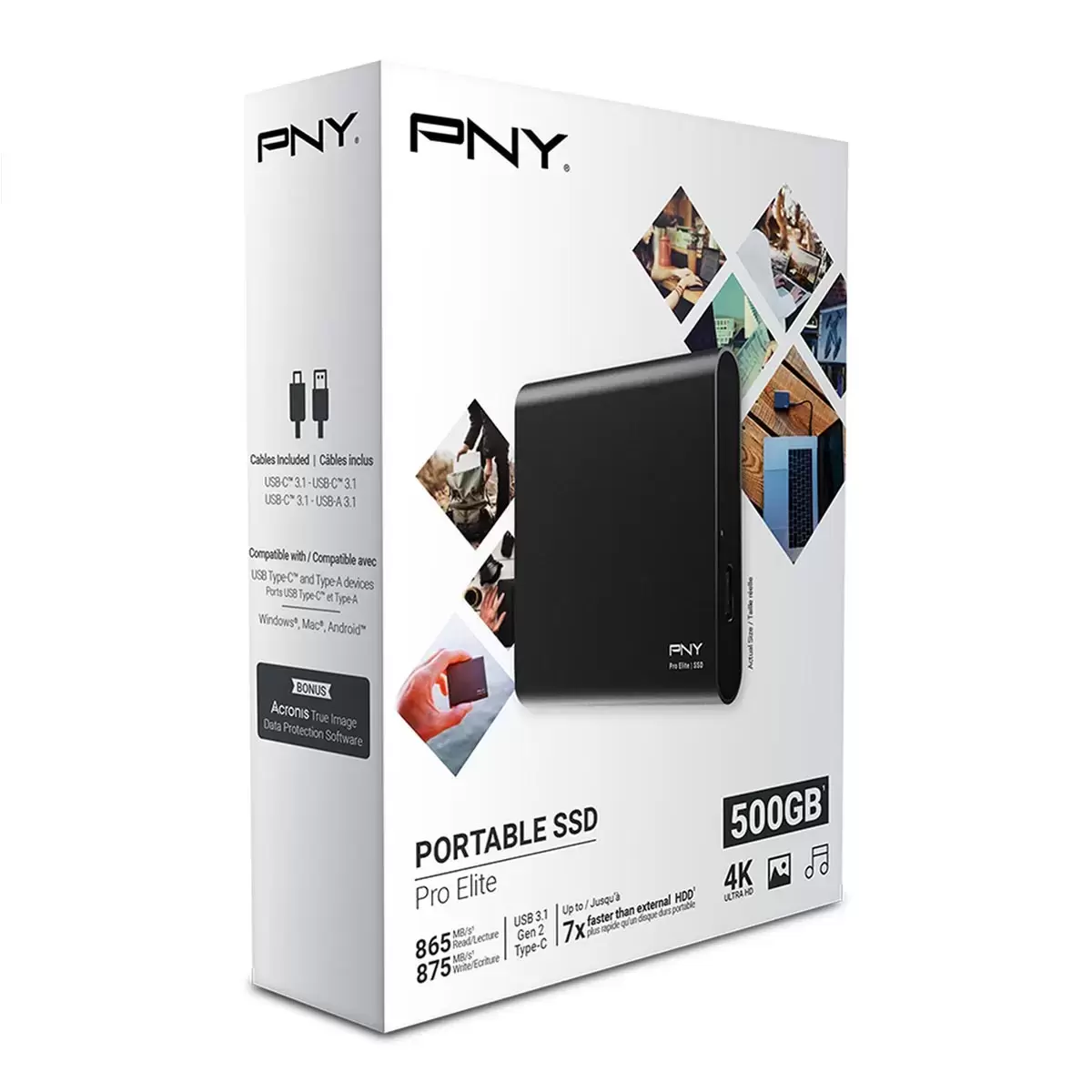 PNY 500GB 攜帶式固態硬碟 2入