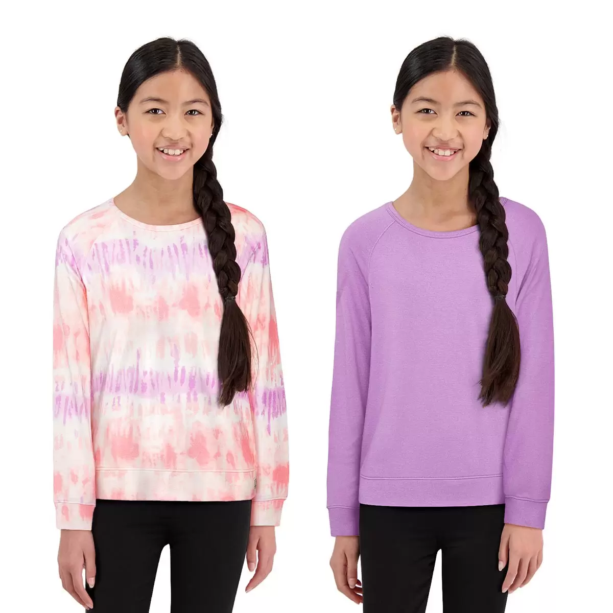 Lucky Brand 兒童長袖上衣 兩件組 淺紫 XS