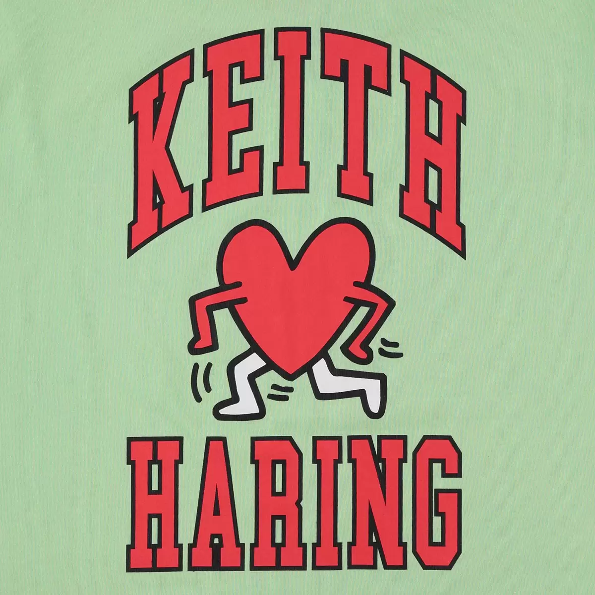 Keith Haring 女塗鴉短袖上衣 淺綠 S