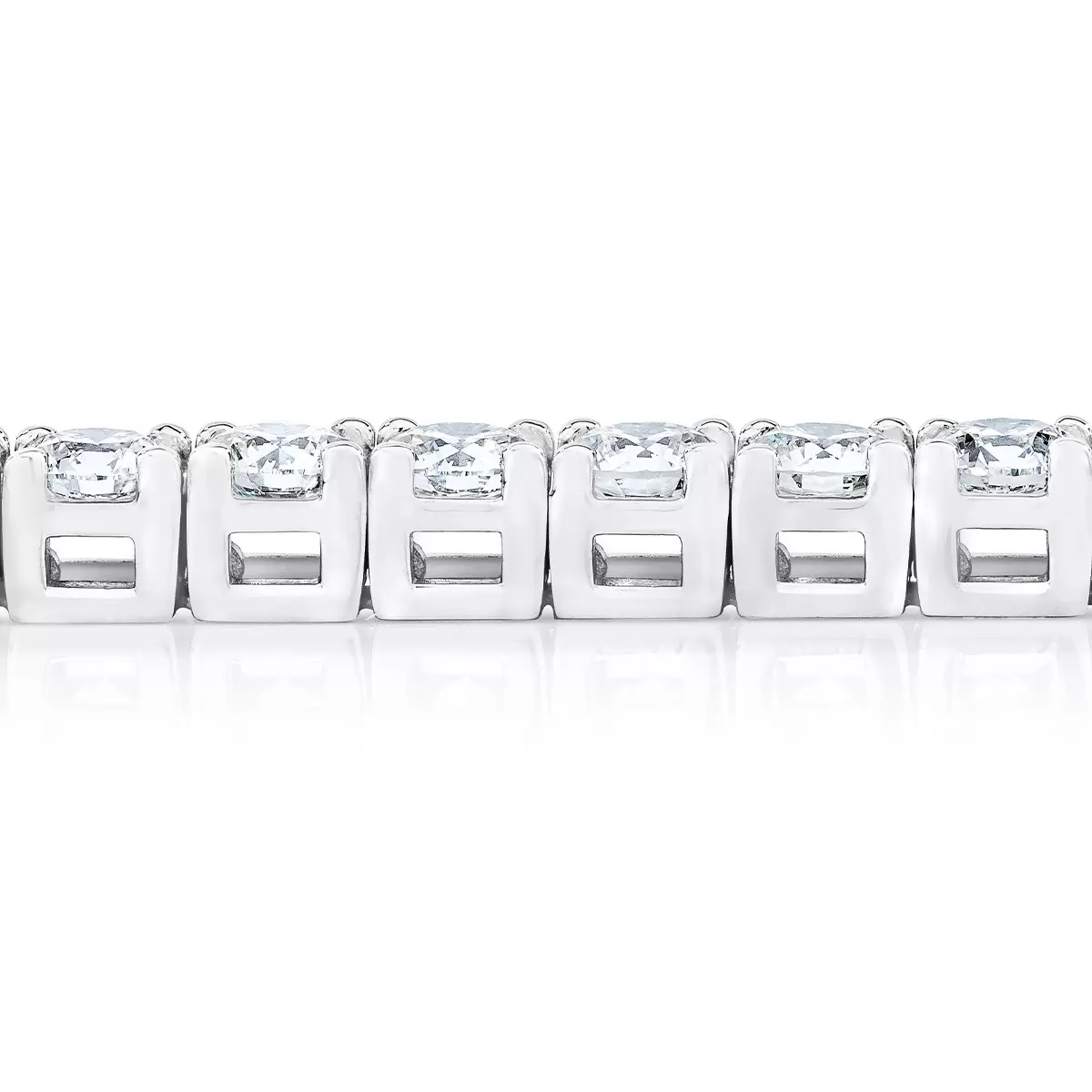 8.00克拉 18K白K金 圓形鑽石手環 VS2/I - 5
