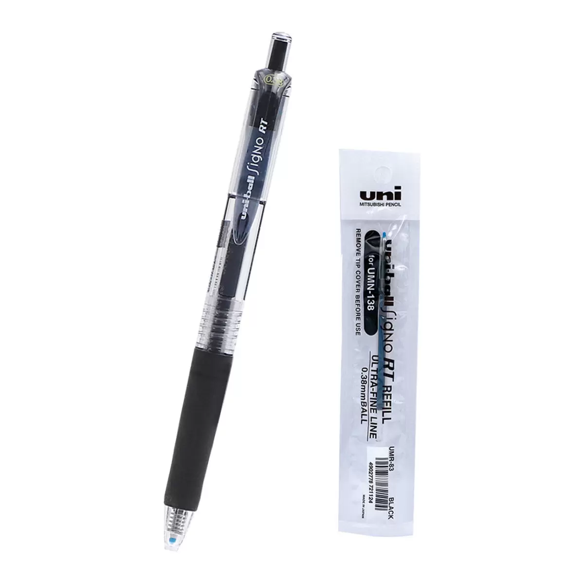 三菱 uni-ball Signo RT UMN-138 超細自動鋼珠筆 0.38公釐 筆12支+筆芯24支 黑