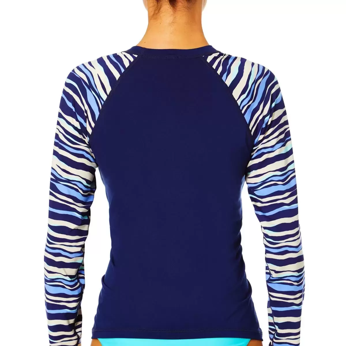 Hurley 女長袖防磨衣 深藍條紋 S