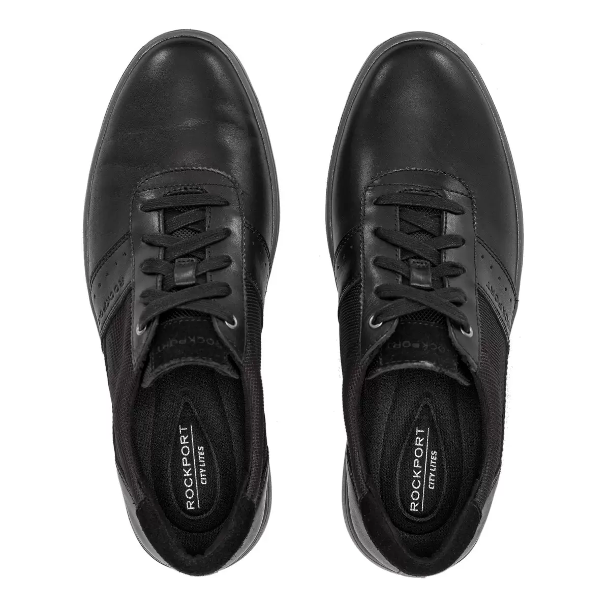 Rockport 男皮革休閒鞋 黑 US 10.5