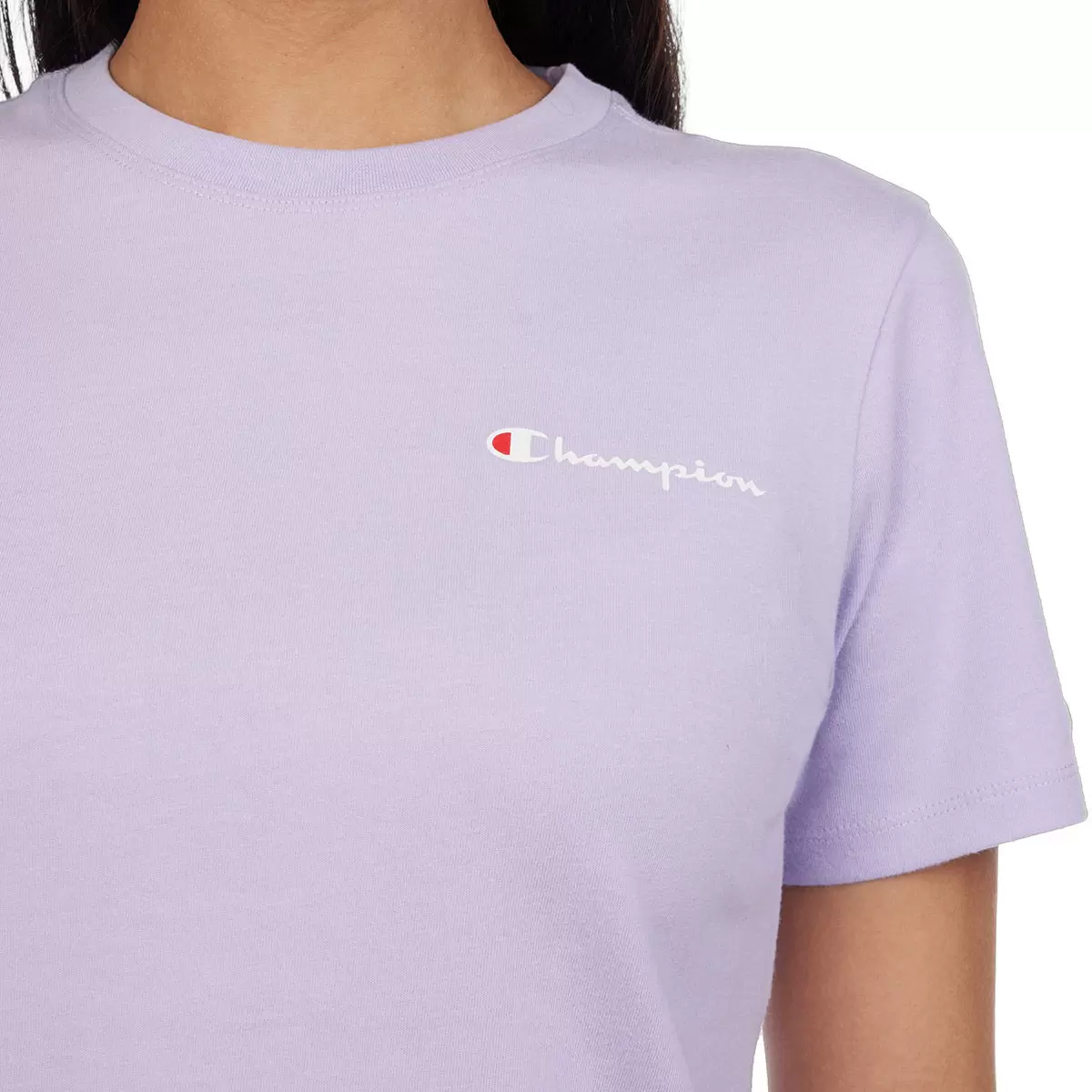 Champion 女Logo純棉圓領短袖上衣 紫 S