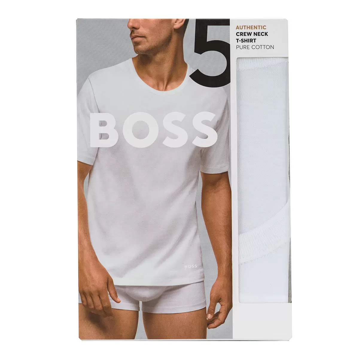 Hugo Boss 男純棉短袖內衣五件組 白色 XL
