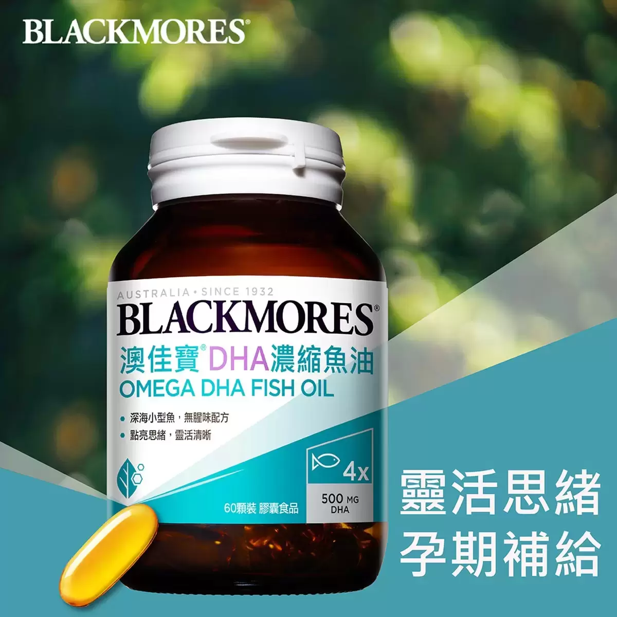 澳佳寶 DHA精粹濃縮深海魚油膠囊 120顆 (60顆 X 2瓶)