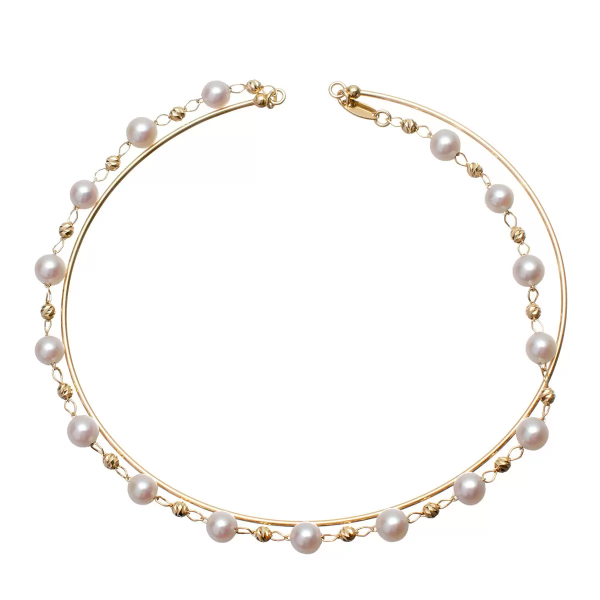 Tokyo Pearl 18K黃K金 3.5公釐 - 4.0公釐 Akoya珍珠手鍊